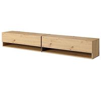 Selsey Mueble De TV Suspendido con 2 Puertas 2 Cajones Mesa De TV para Salón Dormitorio 200 cm Roble Artisan con Inserción Grafito Mirrgo