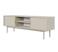 Selsey - Mueble para TV de pie (2 Puertas, 2 Compartimentos con Asas Doradas, 154 x 53,5 cm), Color Beige y Gris