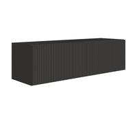 Selsey Mueble TV Colgante 100 cm Negro con Frente Acanalado - Muebles de Salón Modernos y Funcionales - Mueble TV Salón de 1 Puerta Abatible, Diseño Polaco, Fácil Montaje