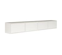 Selsey Mueble TV Colgante Blanco de 4 Puertas con Frente Acanalado 200 cm - Muebles de Salón Modernos, Mueble TV Salón con Diseño Minimalista y Funcional, Acabado Mate, Hecho en Polonia