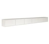 Selsey Mueble TV Colgante Blanco de 6 Puertas con Frente Acanalado 300 cm - Muebles de Salón Modernos, Mueble TV Salón con Diseño Minimalista y Funcional, Acabado Mate, Hecho en Polonia
