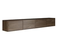 Selsey Mueble TV Colgante Nogal Wisconsin de 4 Puertas con Frente Acanalado 200 cm - Muebles de Salón Modernos, Mueble TV Salón con Diseño Minimalista y Funcional, Acabado Mate, Hecho en Polonia