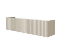 Selsey Mueble TV Suspendido Fiorra 37x144x37cm - Elegante Mueble para Televisión para Salón - Tono Cachemire - Paneles Estratificados y MDF - Compartimentos Cerrados - Paso de Cables