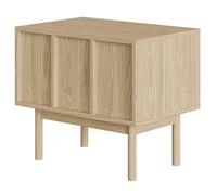 Selsey Neksto - Mesita de Noche, con cajón, Patas de Madera de Roble Roble Barnizado