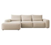 Selsey Sofá esquinero, sofá Cama con Espacio de Almacenamiento, función de sueño, fácil de Limpiar, con cojín, cojín Lumbar, Forma L, Independiente, Izquierdo, Chenilla, Beige Carnos