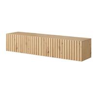 Selsey Telire - Mueble de TV Colgante - Roble Artesano con Frente de Lamas - 140 cm