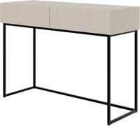 Selsey Tocador Maquillaje con 2 Cajones 110 x 79 cm con Patas Negras Mesa De Maquillaje Tocador Escritorio Beige Gris Veldio