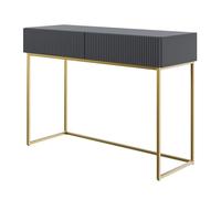 Selsey Veldio - Tocador con Dos cajones y Patas de Metal Dorado, Negro, 110 cm