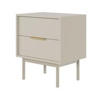 Selsey Viviaro - Mesita de Noche (54 cm, con 2 cajones, Patas de Madera de Color Gris y Beige)