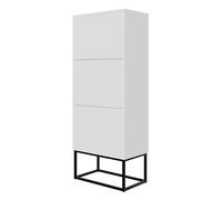 Selsey Zapatero 50 cm Armario Zapatero 3 Niveles para 12 Pares De Zapatos Mueble Recibidor Estantería Vertical Blanco con Patas Negras Veldio