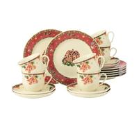 Seltmann Weiden Kaffeeservice 18-tlg. Marieluise Weihnachtsnostalgie Servicio de café Piezas, Porcelana, Rojo