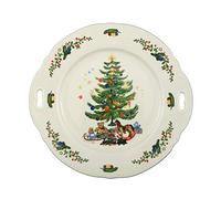Seltmann Weiden Marieluise - Bandeja redonda para tartas (27,1 x 25,8 x 2,6 cm), diseño de Navidad, color verde y multicolor