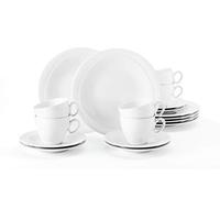 Seltmann Weiden Servicio de café 18 Piezas | Set para 6 Personas | Serie Trio Blanco | Servicio Incluye Cada 6 Plato de Desayuno, Taza de café, platillo de café