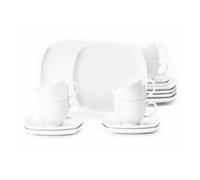 Seltmann Weiden Vajilla de café Lido cuadrada 18 piezas Blanco