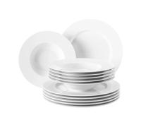 Seltmann Weiden 12 Piezas | Set para 6 Personas | Serie No Limits Blanco | Servicio Incluye Cada 6 Cena, Plato de Sopa, 40 x 40 x 32cm