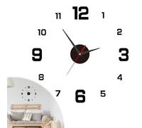 SELURK Reloj de Pared 3D 40cm con Números Adhesivos DIY Reloj de Pared con numeros Adhesivos Movimiento Silencioso, Diseño Modernos, Decoración para Mediano Salon, Dormitorio, Cocina y Oficina, Negro