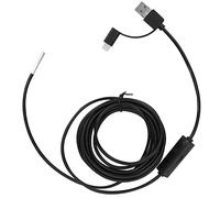 Semme 3 Pulgadas para Boroscopio HD Tipo C de 3,9 Mm con Cable de 5 M Cámara 1280x720 6 Luces LED Clasificación IP67 Compatible con/para Inspección Industrial Automática de Tuberías (Cordón Suave