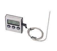 Semme Carne Digital con Sonda Temporizador Preestablecido Temperatura para Horno Parrilla Ahumador Cable de 1 M Pantalla LCD Trasera Magnética Cocinar para Barbacoa Filete de Pavo