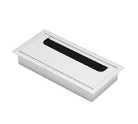 Semme Salida de Cable de Escritorio de Aluminio con Tapa Abierta, Cubierta con Orificio de Inserción Ordenado de Alambre de para Escritorios de Computadora de Oficina (Medio)