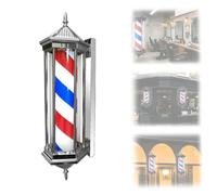 Señal de Poste de barbero led, 85cm Muestra Abierta montada en la Pared para el salón del Cabello, Tiras giratorias Impermeables para la Tienda de barberos
