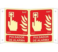 Señal Luminiscente Panorámica Pulsador de Alarma Clase B PVC 0,7mm 21x30cm con CTE, RIPCI y Apto para la Nueva Legislación - RD05011 | NORMALUZ