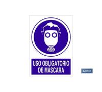 Señal poliestireno 210x148mm. uso obligatorio de máscara
