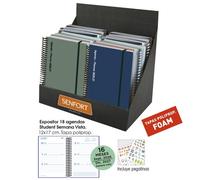 SENFORT Agenda Anual Student Foam 16 Meses (2026-27) con Tapa PP y Espiral