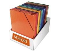 SENFORT Carpeta Laser de Cartón Plastificado con Gomas y Solapas, Colores Surtidos