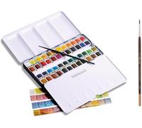 Sennelier - Caja de pintura de acuarela (36 +12) con 2 pinceles + 2 postales y difuminados EMI CRAFT