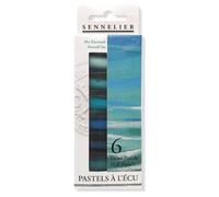 Sennelier - Estuche pastel (6 semipasteles, Mar Esmeralda