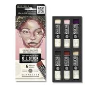 Sennelier Juego de 6 mini barras de aceite N130116.02 — colores oscuros