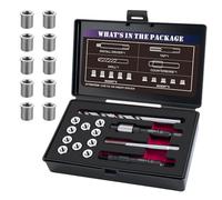SENNMONN Kit de reparación de roscas M6X1.0 con taladro HSS de inserción de 9.4 mm, grifo, controlador de instalación, avellanado, inserto de acero inoxidable M6X1.0X9.4mmX10 PCS