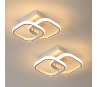 SENQIU 2 Piezas Plafon LED Techo Moderno, 22W Lámpara de Techo Cuadrado