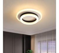 SENQIU Lámpara de Techo Moderna, 24W Plafón Led Techo Redondo | 3000K Blanco Cálido Luz de Techo Led in Acrílico, para Dormitorio, Cocina, Comedor, Pasillo, L22*W22*H8CM