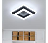 SENQIU Moderna Lámpara de Techo LED, 24W 2700LM Plafón LED Techo Negro Moderno, Luz de Techo Cuadrada para Dormitorio Cocina Sala de Estar Pasillo Comedor, Blanco Frío 6500K