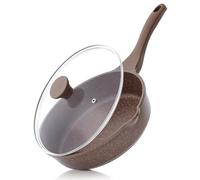 SENSARTE Sartén Antiadherente Marrón Toffee 28 cm, Sartén Profunda con Tapa