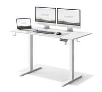 SENSE7 Escritorio Ajustable en Altura eléctrico NOJO, Escritorio de pie 120x60, Mesa de PC con Memoria, Escritorio de pie con Bandeja para Cables, con Ganchos, Ajuste de Altura silencioso, White