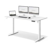 SENSE7 Escritorio Ajustable en Altura eléctrico NOJO, Escritorio de pie 140x70, Mesa de PC con Memoria, Escritorio de pie con Bandeja para Cables, con Ganchos, Ajuste de Altura silencioso, White