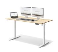 SENSE7 Escritorio Ajustable en Altura eléctrico NOJO, Escritorio de pie 140x70, Mesa de PC con Memoria, Escritorio de pie con Bandeja para Cables, con Ganchos, Ajuste de Altura silencioso, White-Pine