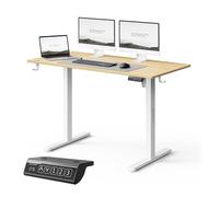 SENSE7 Escritorio Elevable Eléctrico Pino Blanco 120x60 cm con Memoria | Ajuste de altura, Estilo nórdico, Para teletrabajo y oficina, Uso diario en el hogar, Para estudios y despachos