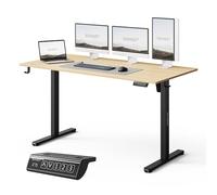 SENSE7 Escritorio Elevable Eléctrico Pino Negro 140x70cm 70kg con Memoria | Ajuste de altura, Estilo nórdico, Para teletrabajo y oficina, Uso diario en el hogar, Para estudios y despachos