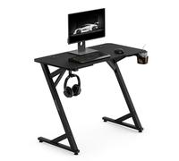 Sense7 VAMO, escritorio para gaming de 100x50 cm, color . Mesa para ordenador, diseño compacto, estilo carbono, forma en "Z", ideal para gamers, con portavasos. Adecuado para oficina en casa y escrito