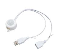 Sensor Activado por Movimiento PIR, Interfaz USB Plug and Play Sensor de Movimiento del Cuerpo LED para Tira de Luz (WHITE)