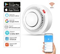 Sensor de Humo Inteligente WiFi Tuya, Detector de Humo con Protección Contra Incendios, Sonido de 85dB, Sistema de Seguridad, Control por Aplicación Smartlife 1PCS