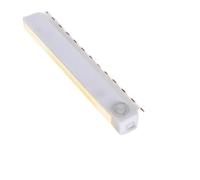 Sensor de movimiento inalámbrico de la luz de la noche del LED de la PC | Material de policarbonato duradero, diseño blanco elegante, compacto de 10,4 x 2,2 x 2 cm, ligero, se adapta a esquinas