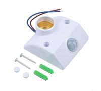 Sensor de movimiento PIR E27 portalámparas sensor infrarrojo interruptor para lámpara encendido automático apagado jardín garaje pasillo iluminación 120 grados (B)