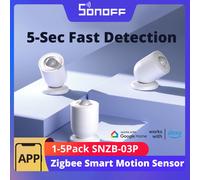 Sensor de movimiento Zigbee SONOFF SNZB-03P, 1-5 unidades, activador de iluminación inteligente y seguridad para el hogar, funciona con Alexa y Google Home a través de Zigbee Hub