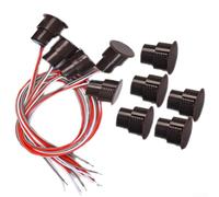 Sensor de puerta magnético con cable, 5 unidades, de ABS, 19 x 25 mm, compacto para ventanas y puertas, contacto normal abierto/cerrado, distancia de disparo de 25-35 mm para sistema de alarma