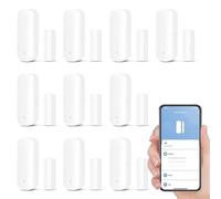 Sensor de Puerta WiFi, 10 Piezas Sensor De Contacto De Ventana Inteligente, Alarma InaláMbrica De Puerta De Ventana para Seguridad del Hogar Y AutomatizacióN del Hogar Inteligente
