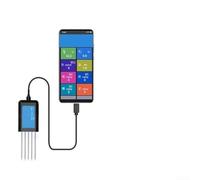 Sensor de suelo profesional para agricultura con detección multiparamétrica de temperatura, humedad, pH y nutrientes con sonda, negro (C)